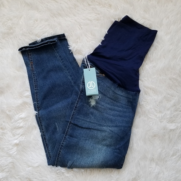 NWT Liz Lange Maternity Ankle Medium Wash Jeans,8 - Picture 2 of 12
